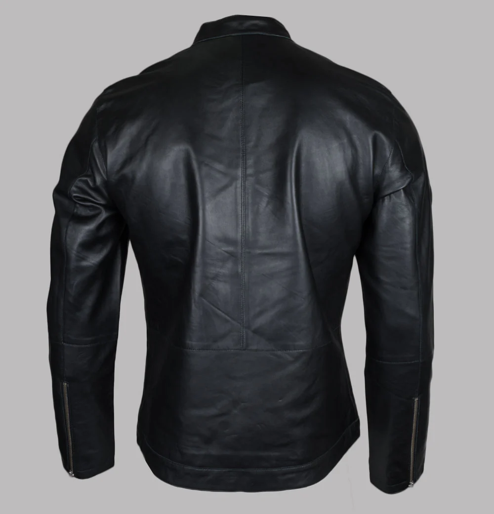 Pretty Green Freeman Leather Jacket Black - Image 2
