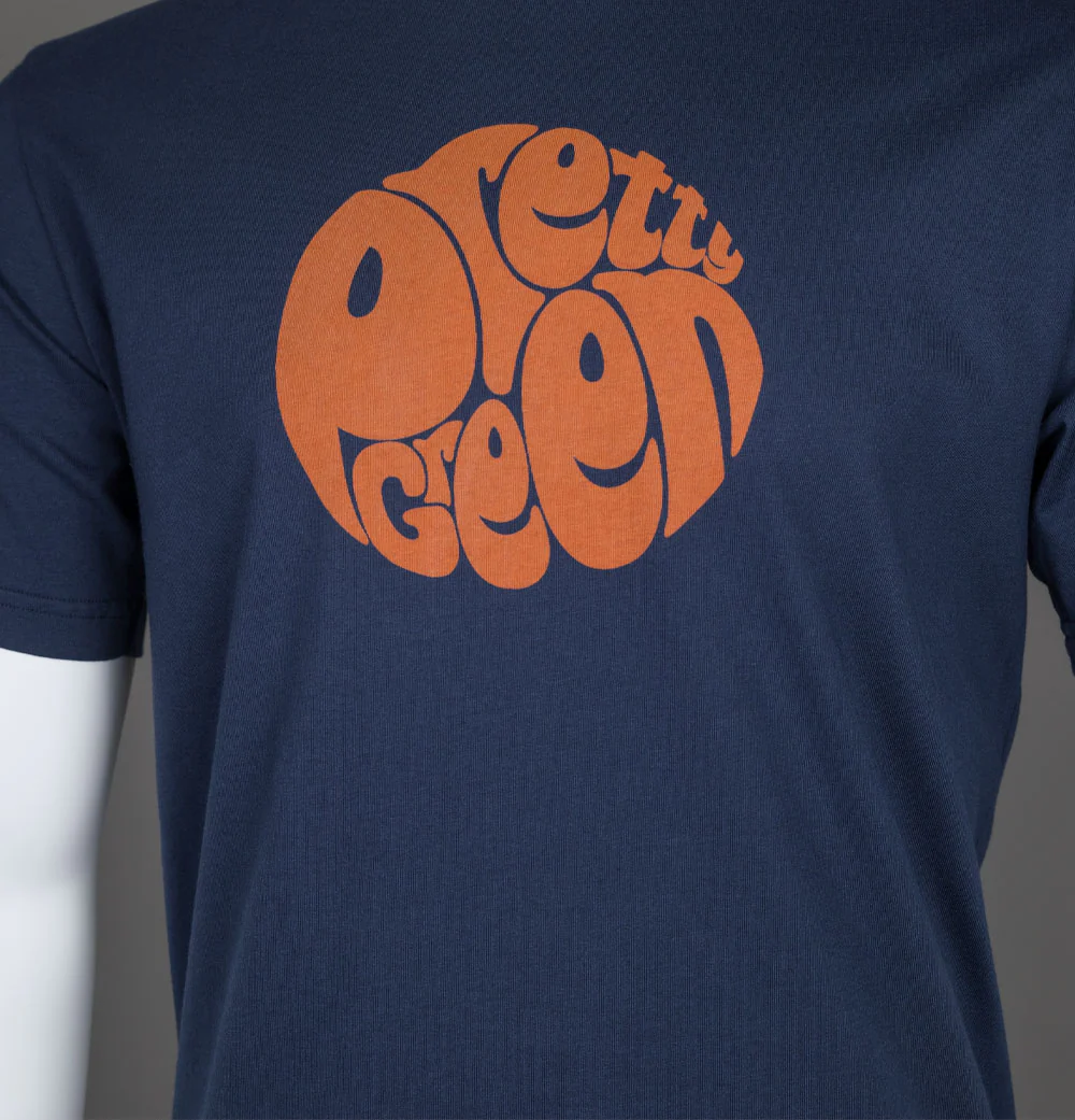 Pretty Green Gillespie Logo T-Shirt Dark Navy - Image 3