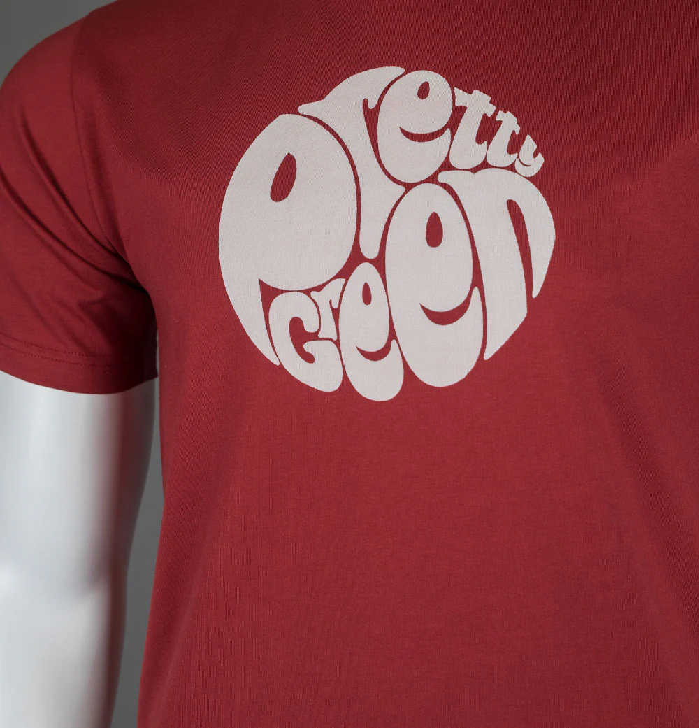 Pretty Green Gillespie Logo T-Shirt Dark Red - Image 3
