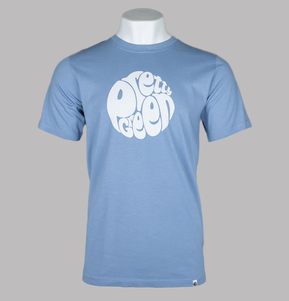Pretty Green Gillespie Logo T-Shirt Pale Blue
