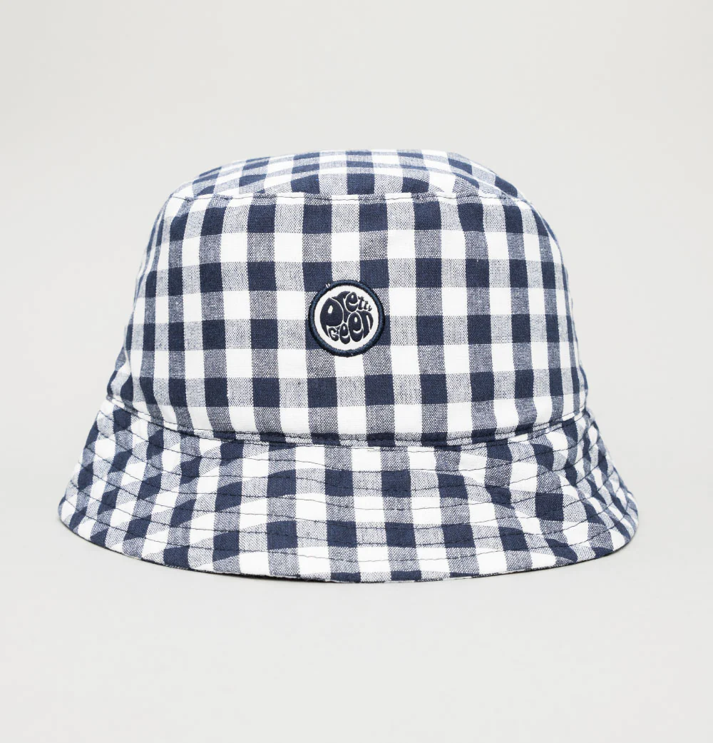 Pretty Green Gingham Bucket Hat Navy