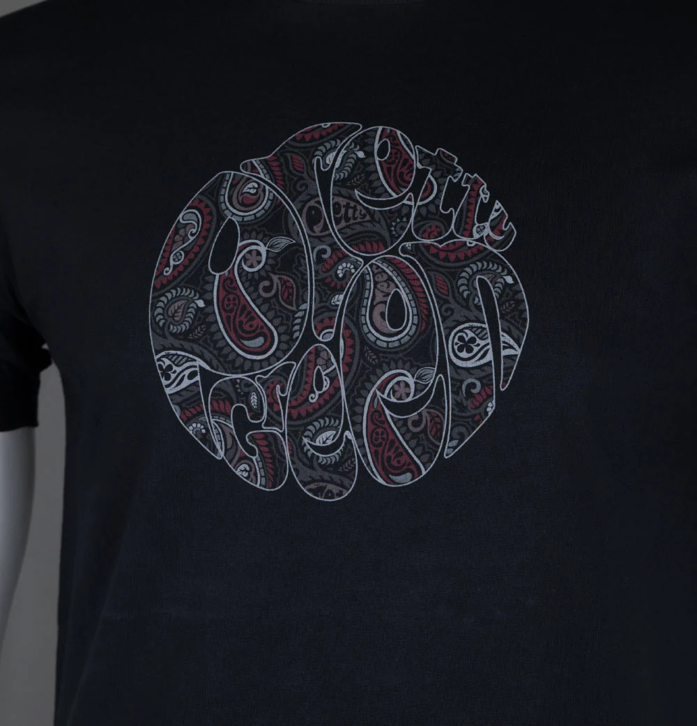 Pretty Green Hamilton Paisley Logo T-Shirt Black - Image 3