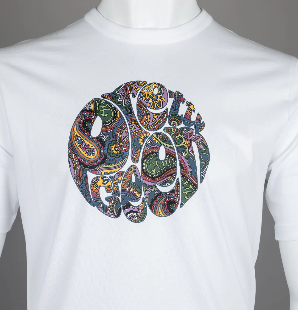Pretty Green House Paisley Logo T-Shirt White - Image 3