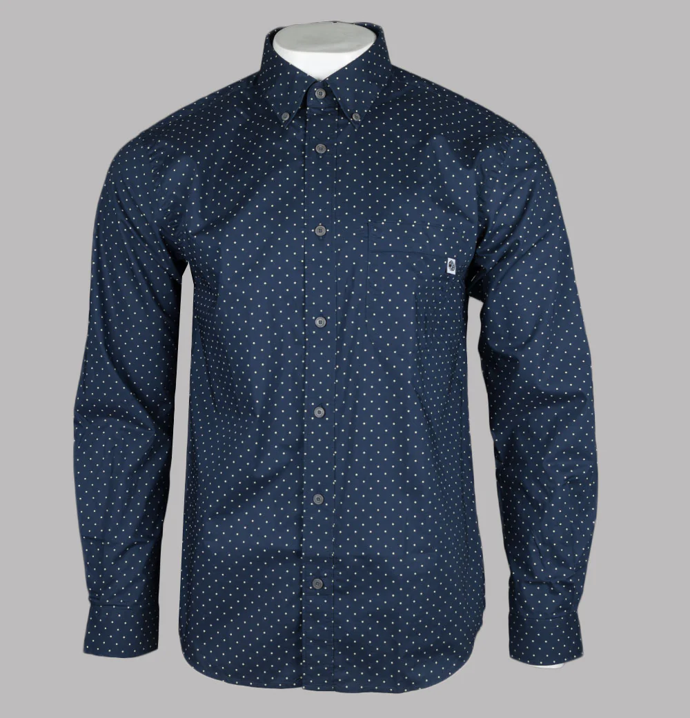 Pretty Green Icon Dot Shirt Navy