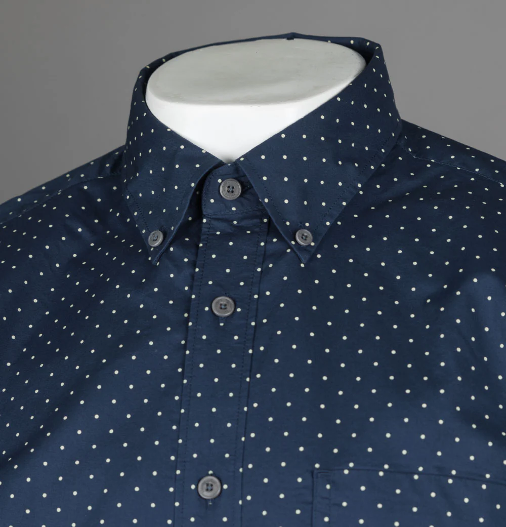 Pretty Green Icon Dot Shirt Navy - Image 3