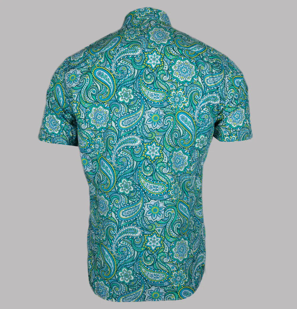 Pretty Green Itchycoo Paisley Shirt Green - Image 2