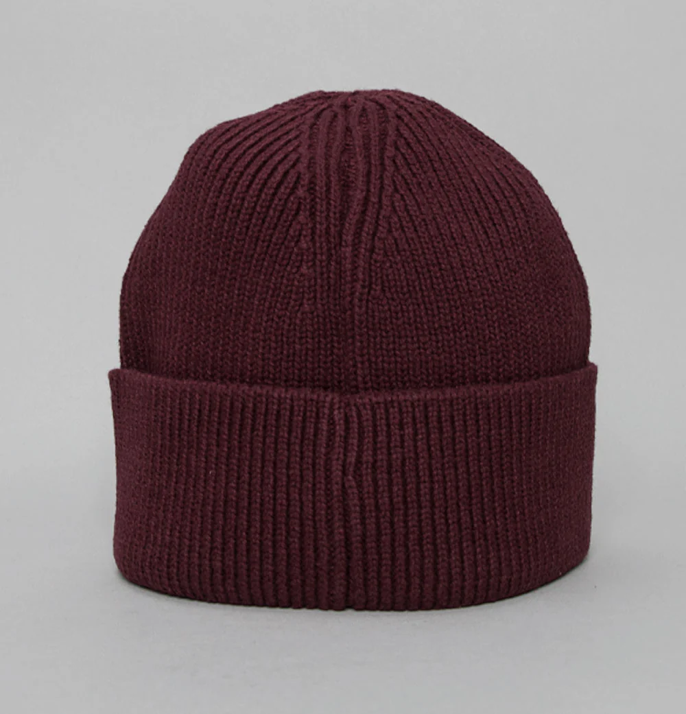 Pretty Green Logo Knit Beanie Burgundy - Image 3