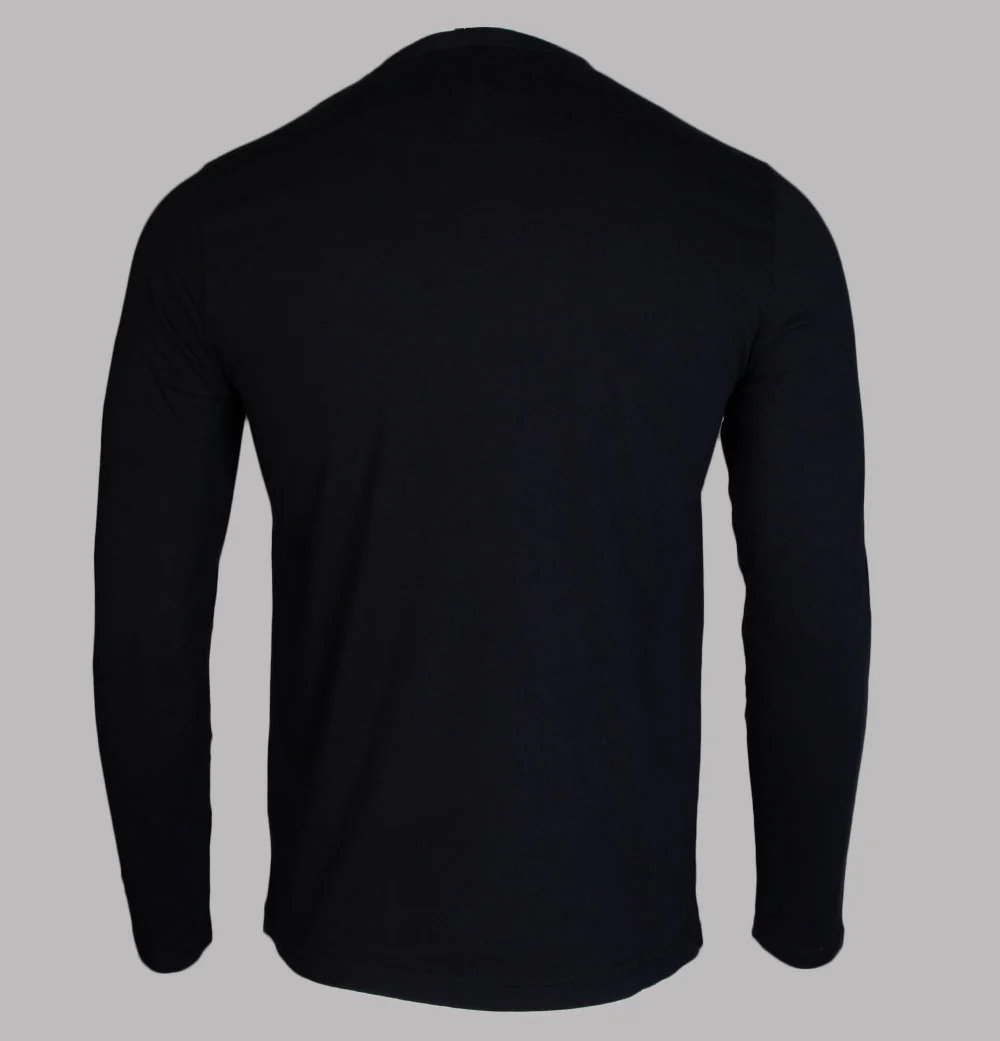 Pretty Green LS Alloway Paisley Logo T-Shirt Black - Image 2