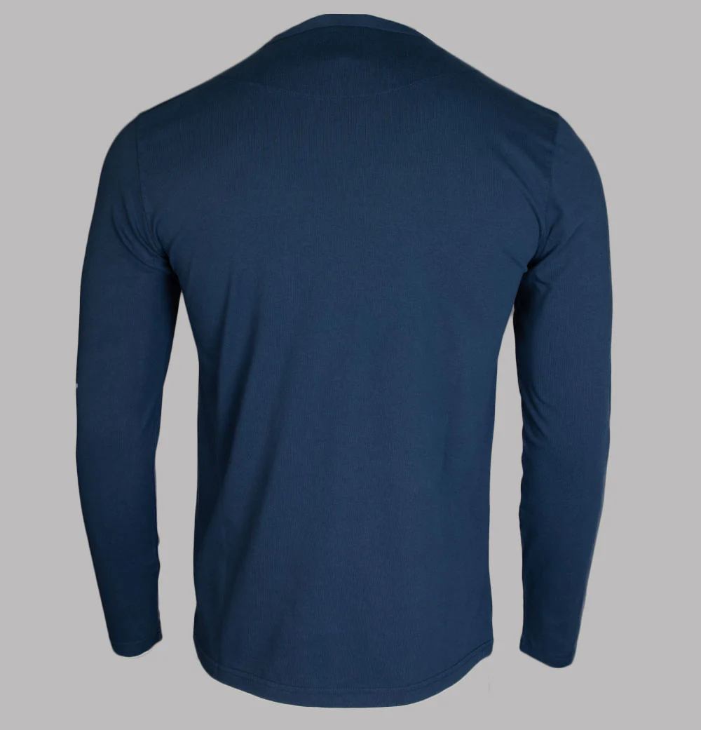 Pretty Green LS Alloway Paisley Logo T-Shirt Navy - Image 2