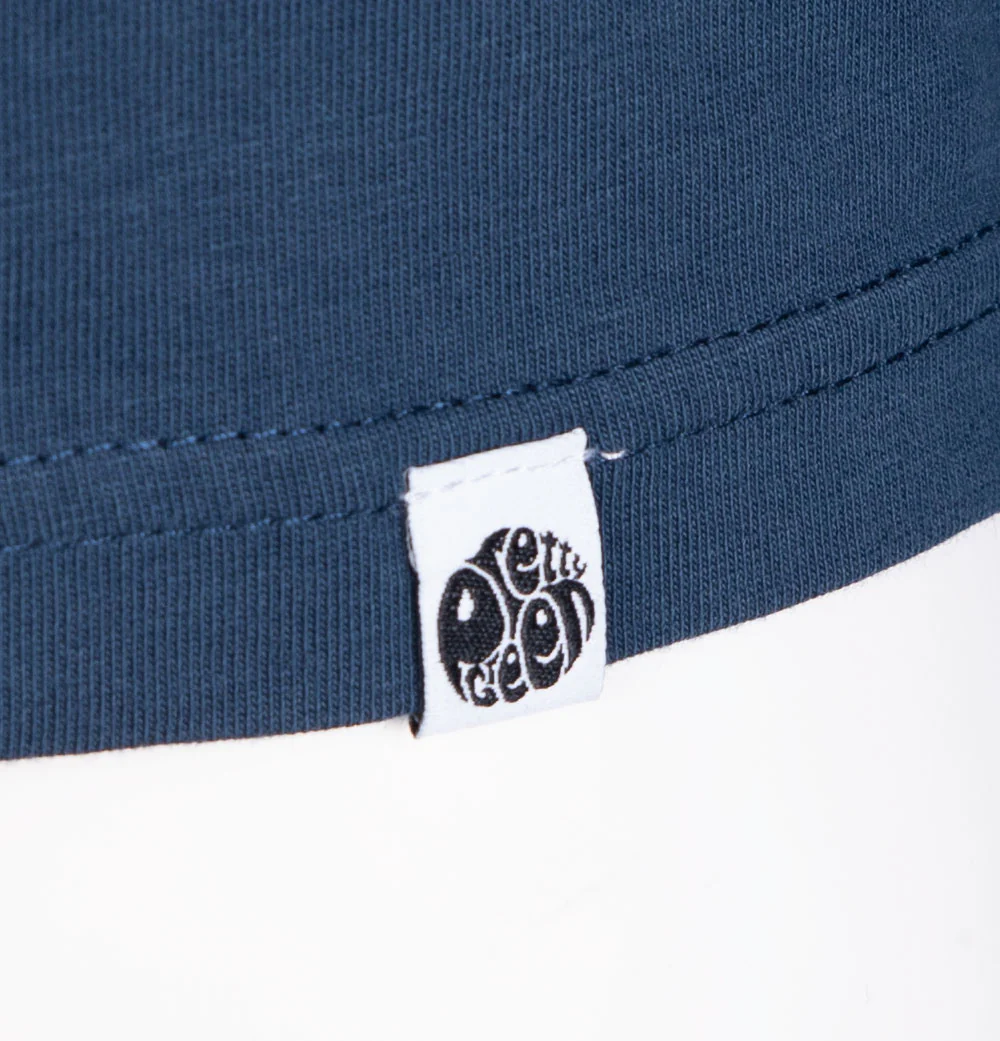Pretty Green LS Alloway Paisley Logo T-Shirt Navy - Image 4