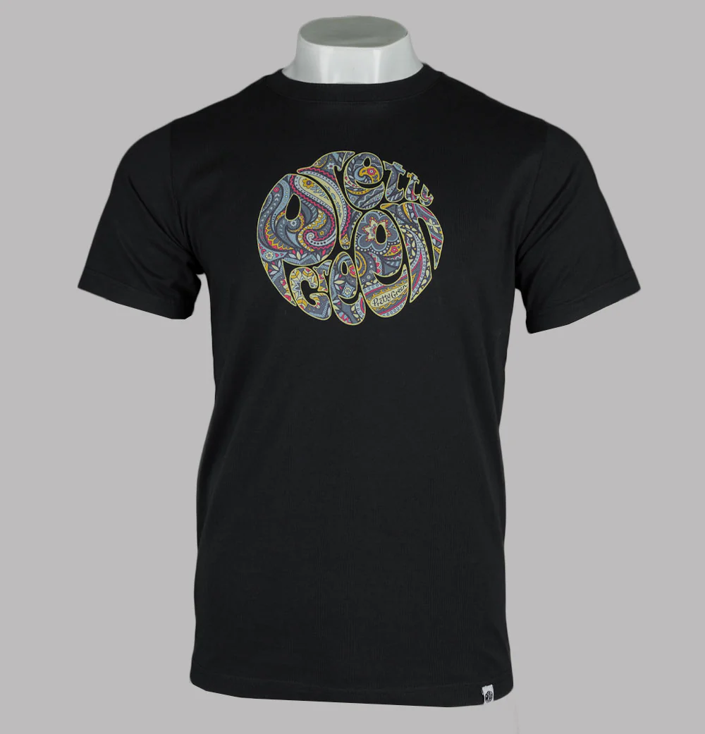 Pretty Green Marriot Paisley Logo T-Shirt Black