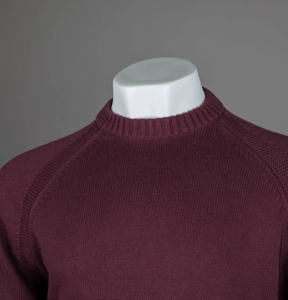 Pretty Green Mason Crew Knit Jumper Burgundy - Image 3