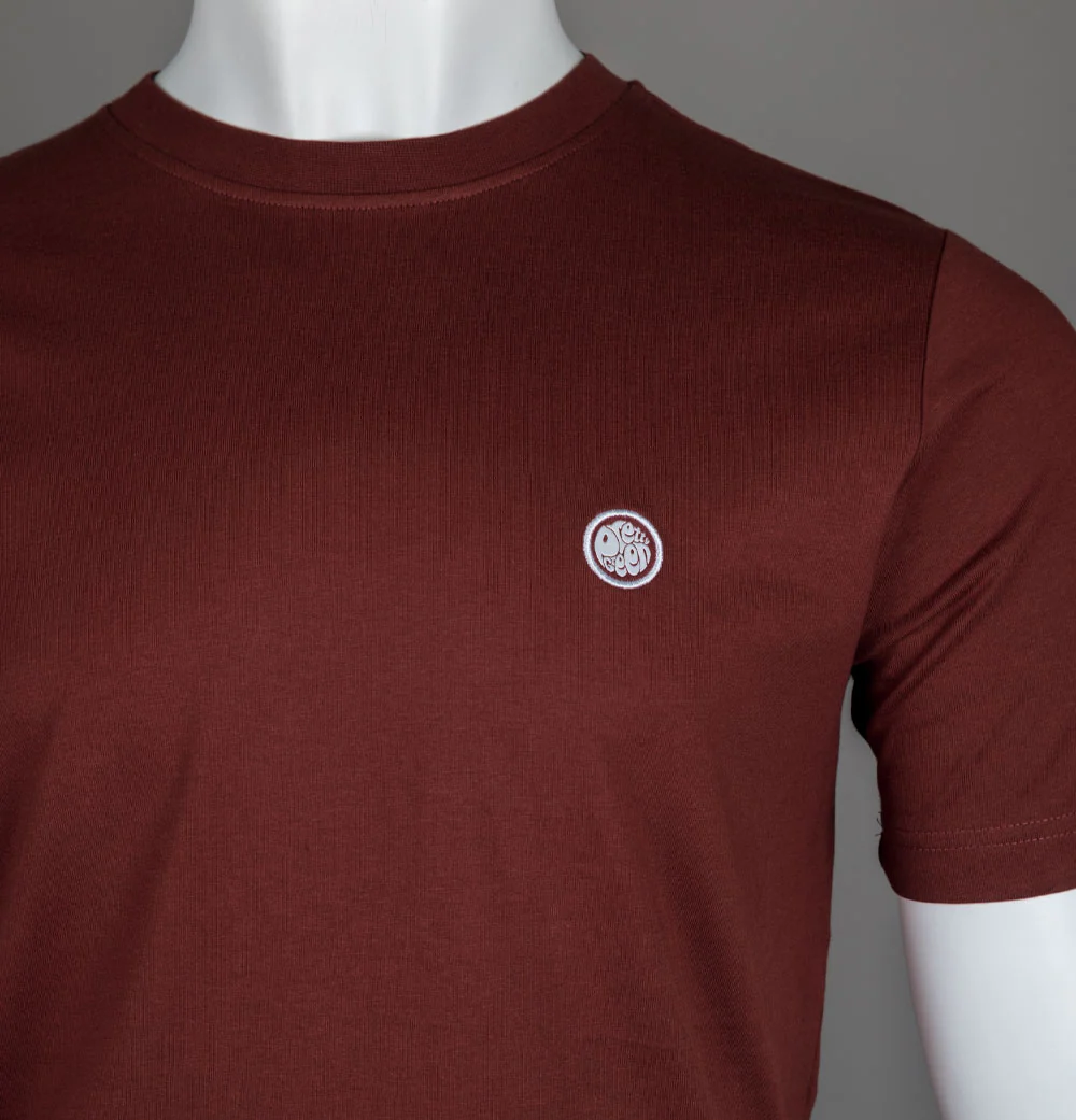 Pretty Green Mitchell T-Shirt Dark Burgundy - Image 3