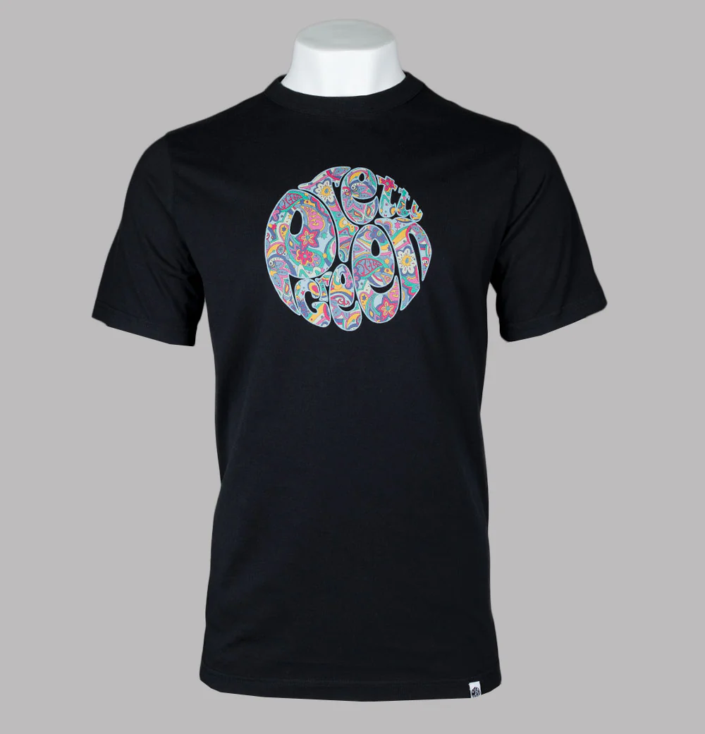 Pretty Green Mystic Paisley Logo T-Shirt Black
