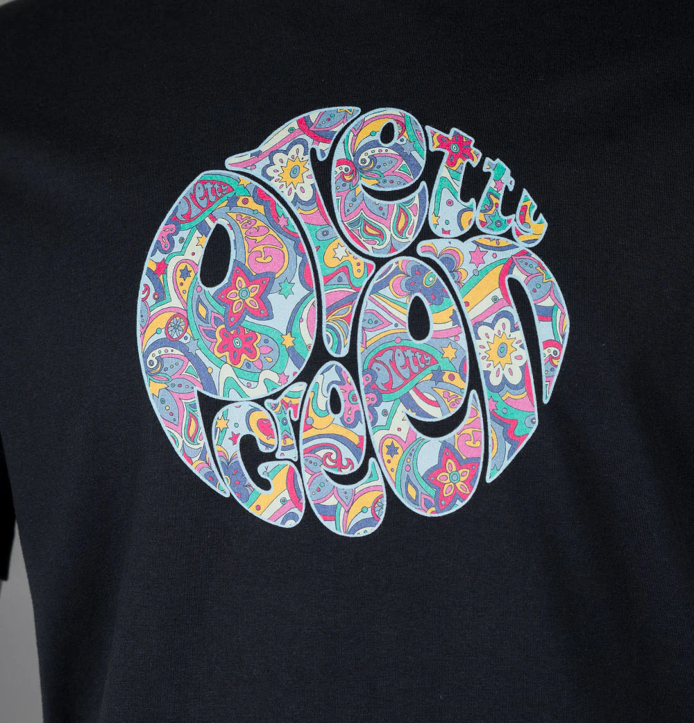 Pretty Green Mystic Paisley Logo T-Shirt Black - Image 3
