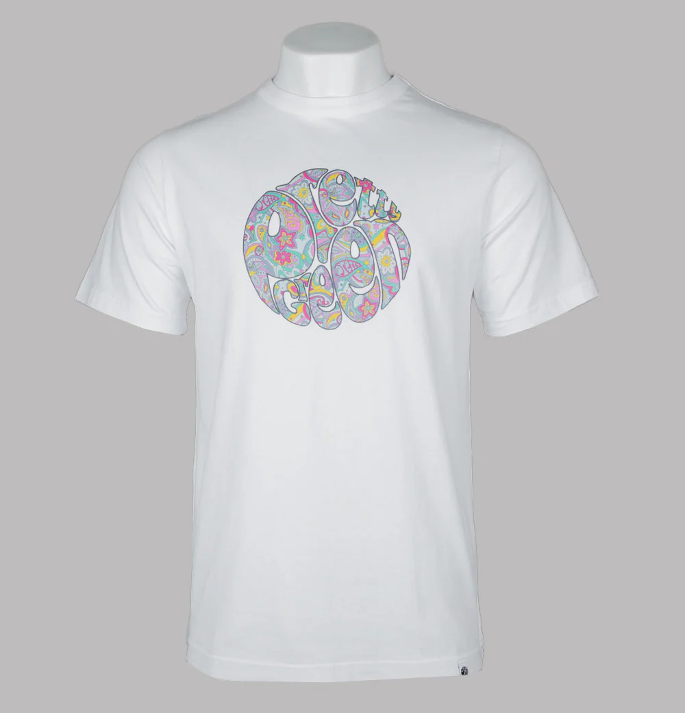 Pretty Green Mystic Paisley Logo T-Shirt White