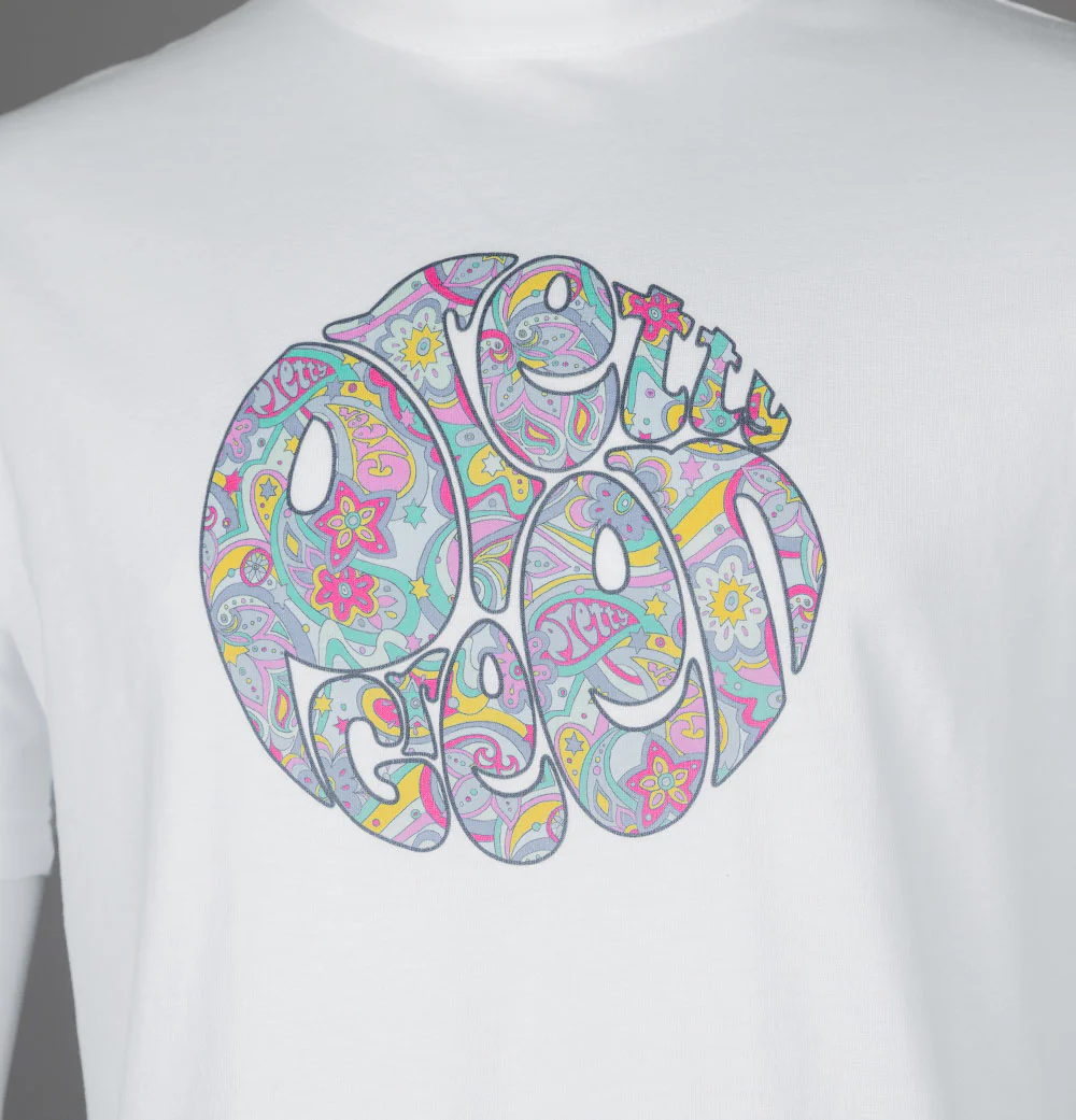 Pretty Green Mystic Paisley Logo T-Shirt White - Image 3