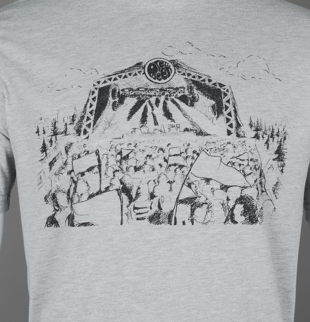 Pretty Green Pilton Crowd T-Shirt Grey Marl - Image 3