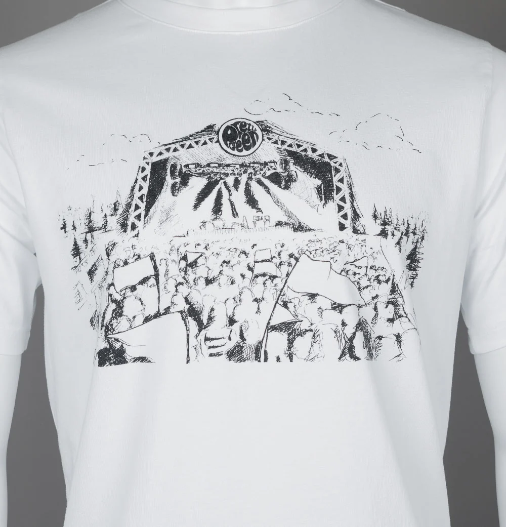 Pretty Green Pilton Crowd T-Shirt White - Image 3