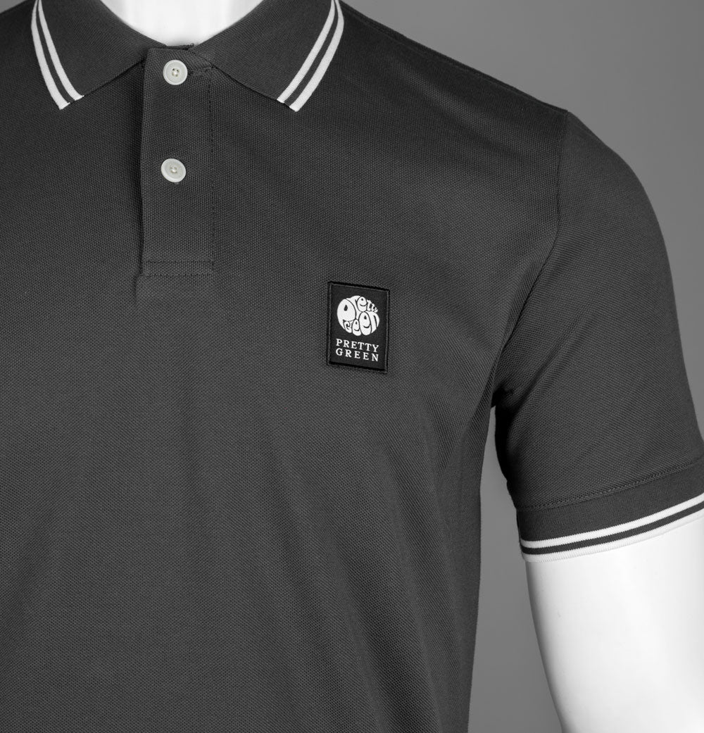 Pretty Green Rayner Polo Shirt Charcoal - Image 3