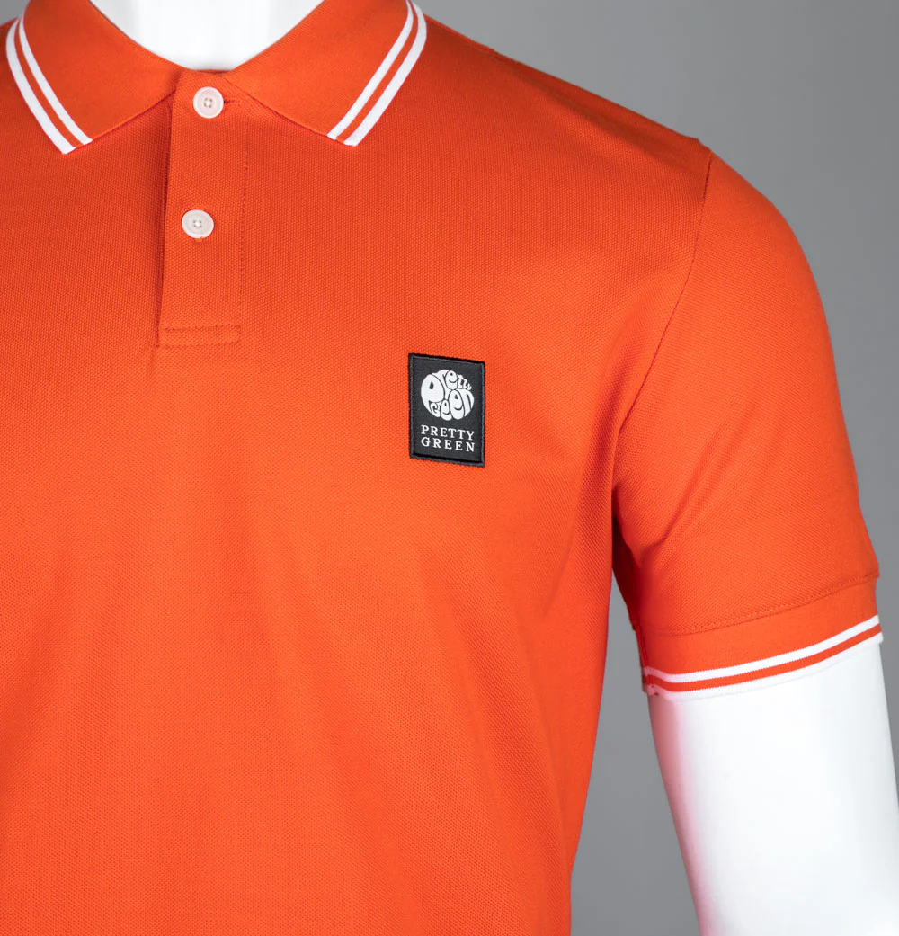 Pretty Green Rayner Polo Shirt Orange - Image 3