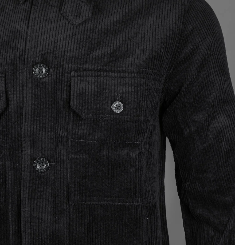 Pretty Green Reed Corduroy Overshirt Black - Image 4