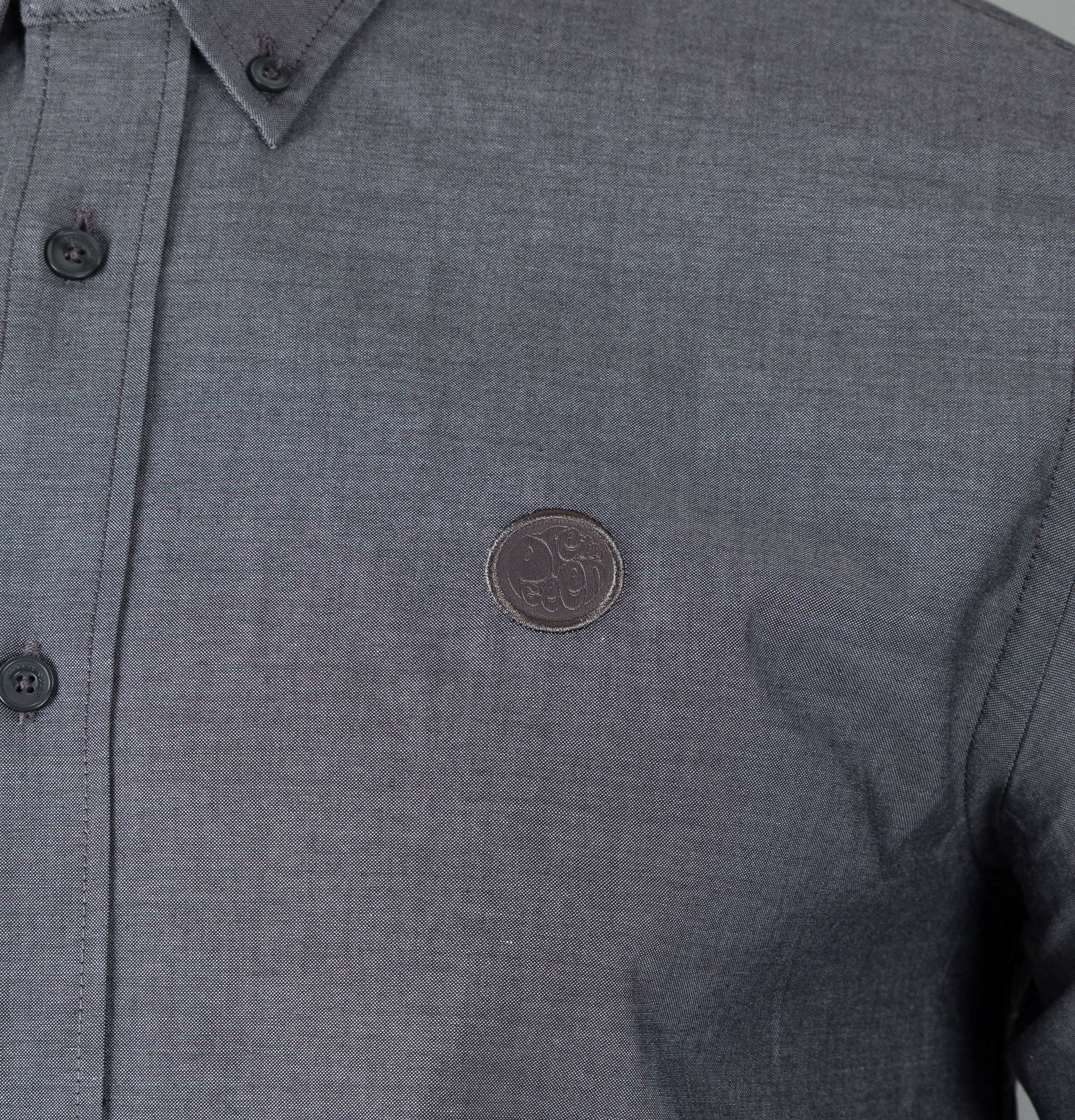 Pretty Green Sterling L/S Oxford Shirt Black - Image 3