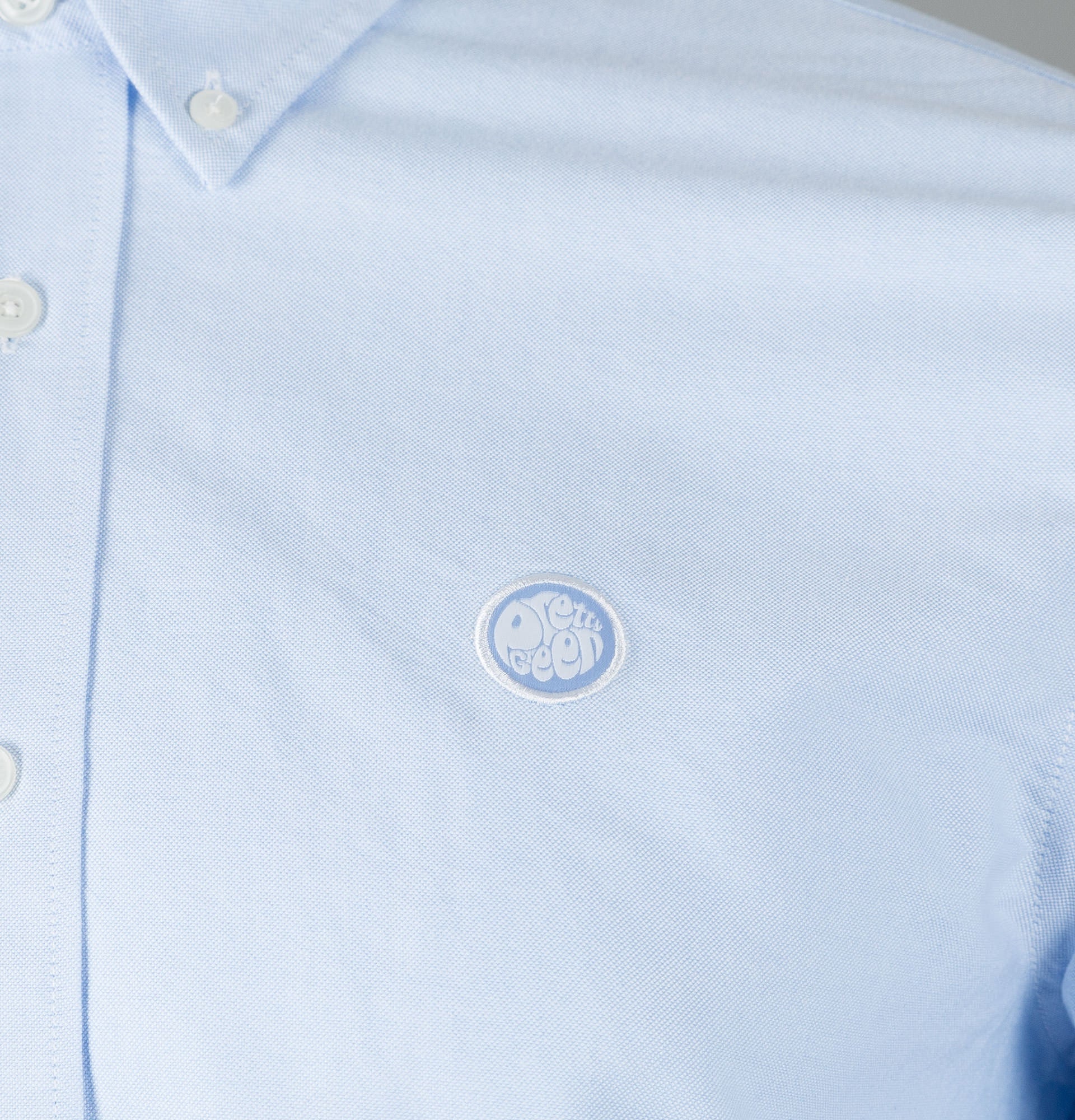 Pretty Green Sterling L/S Oxford Shirt Sky Blue - Image 3