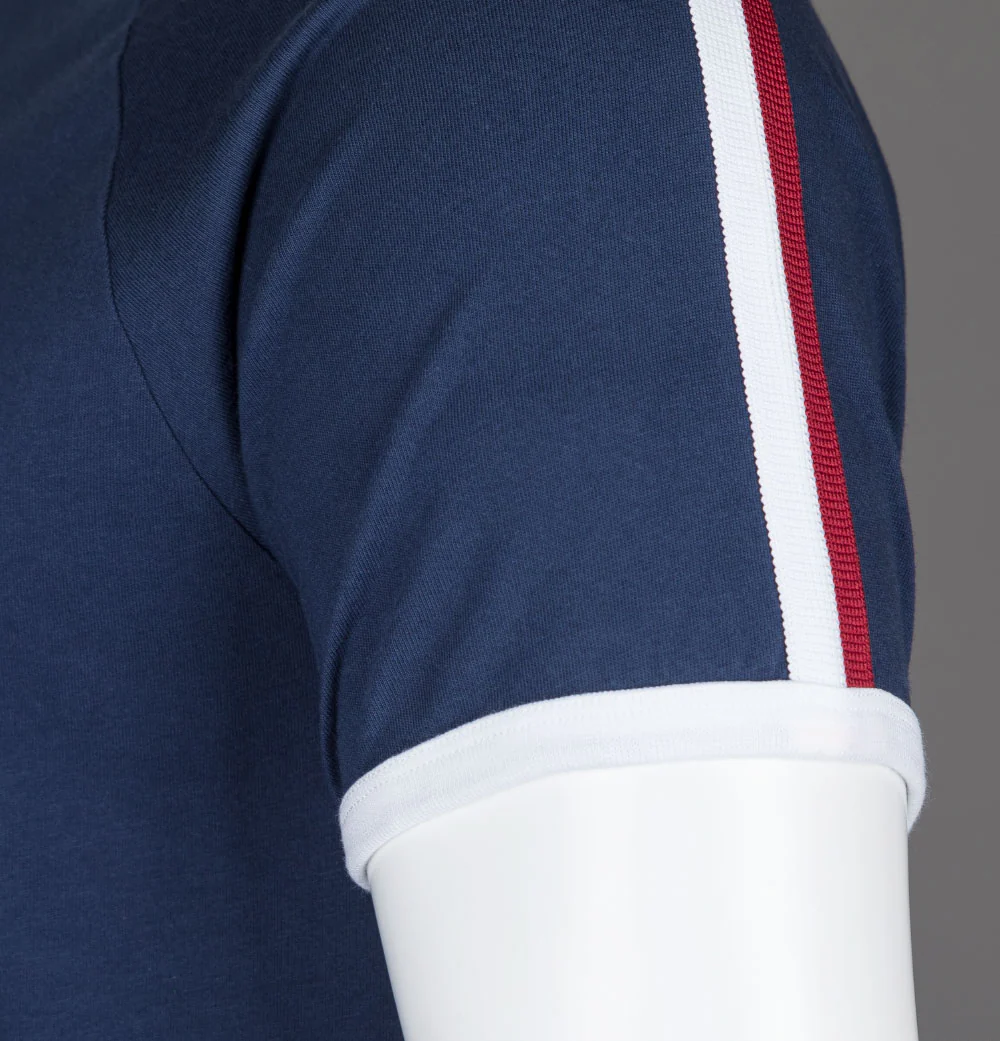 Pretty Green Tilby Ringer T-Shirt Navy - Image 3
