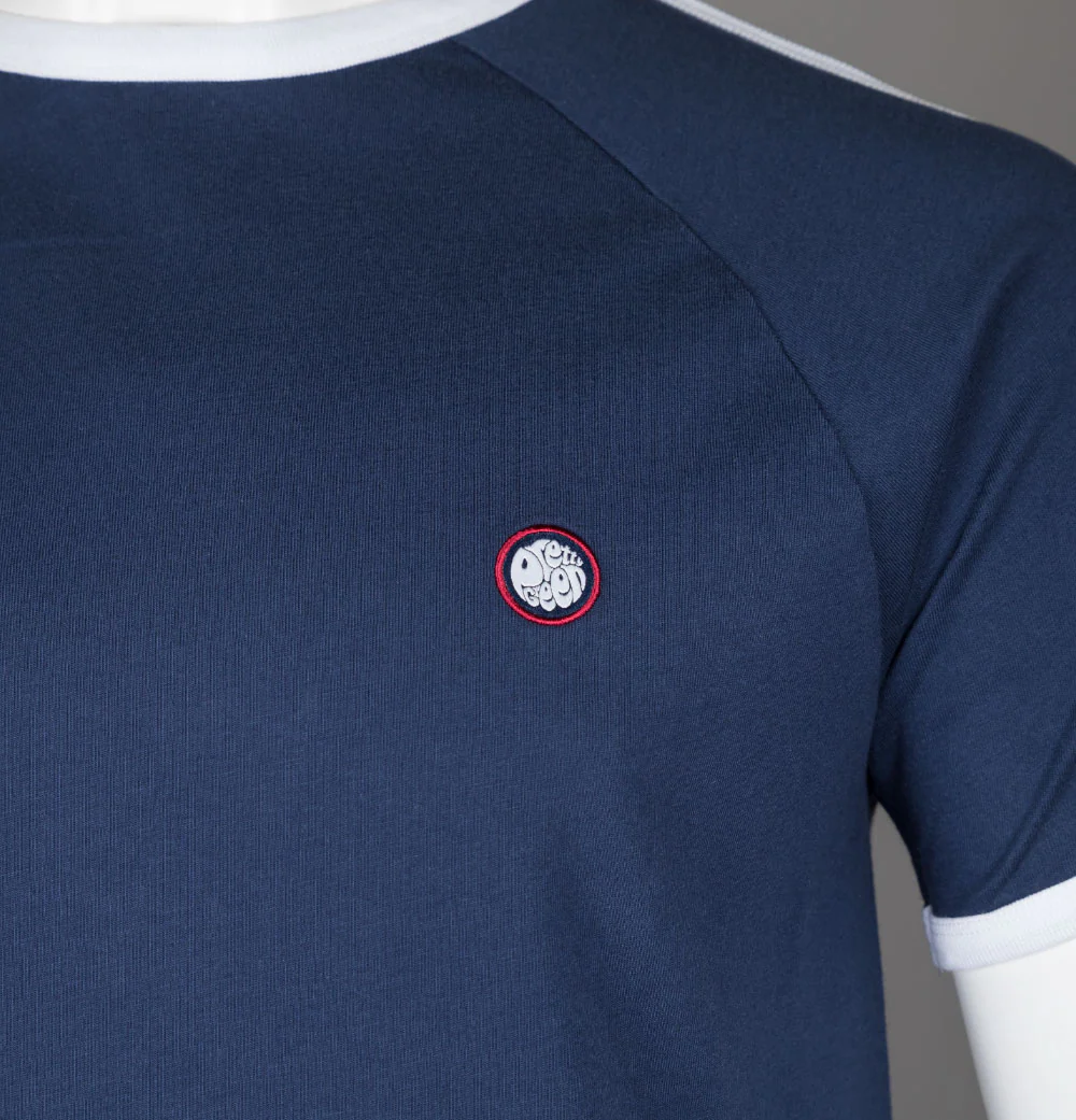 Pretty Green Tilby Ringer T-Shirt Navy - Image 4