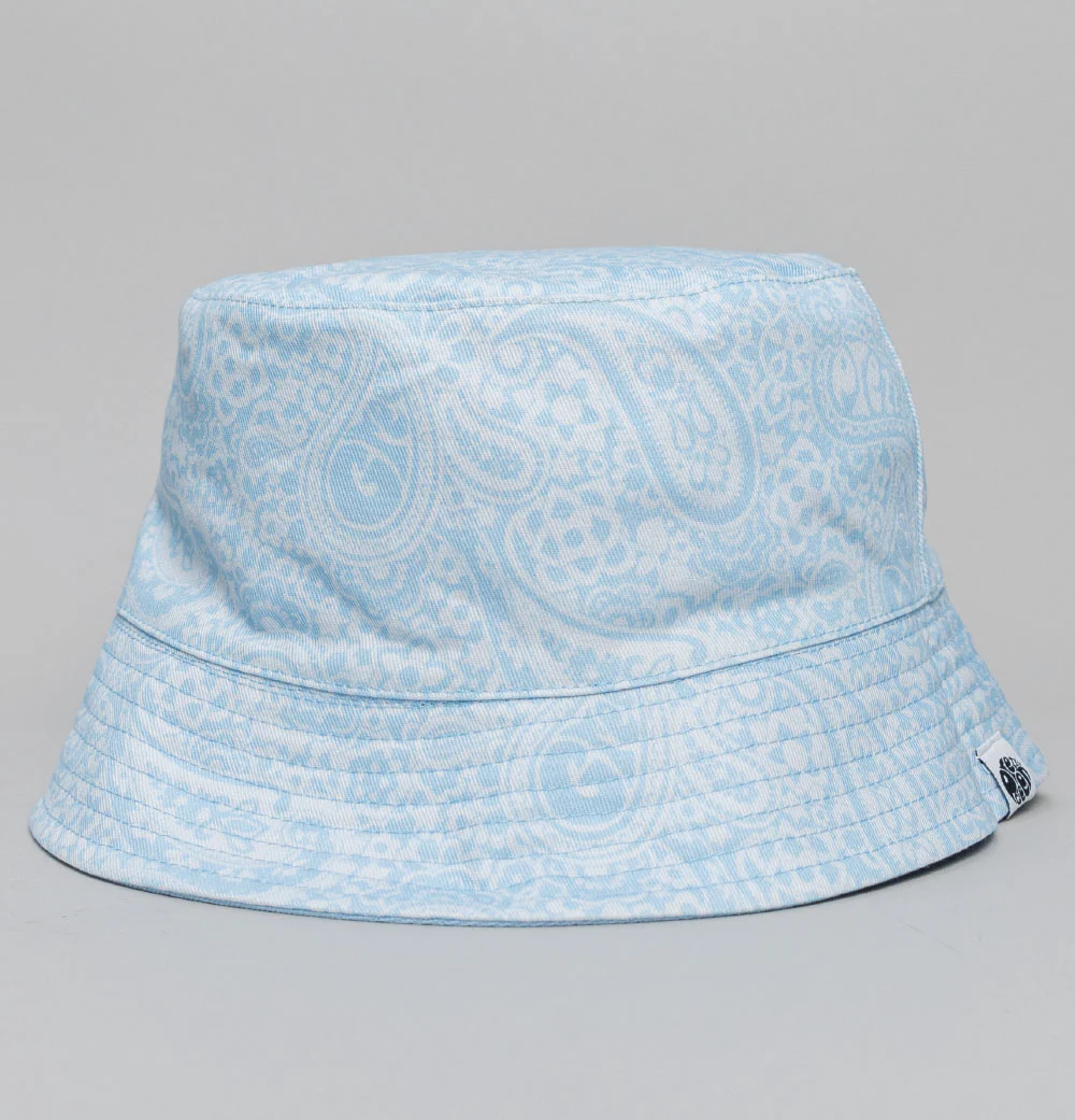 Pretty Green Reversible Tonal Paisley Bucket Hat Light Blue