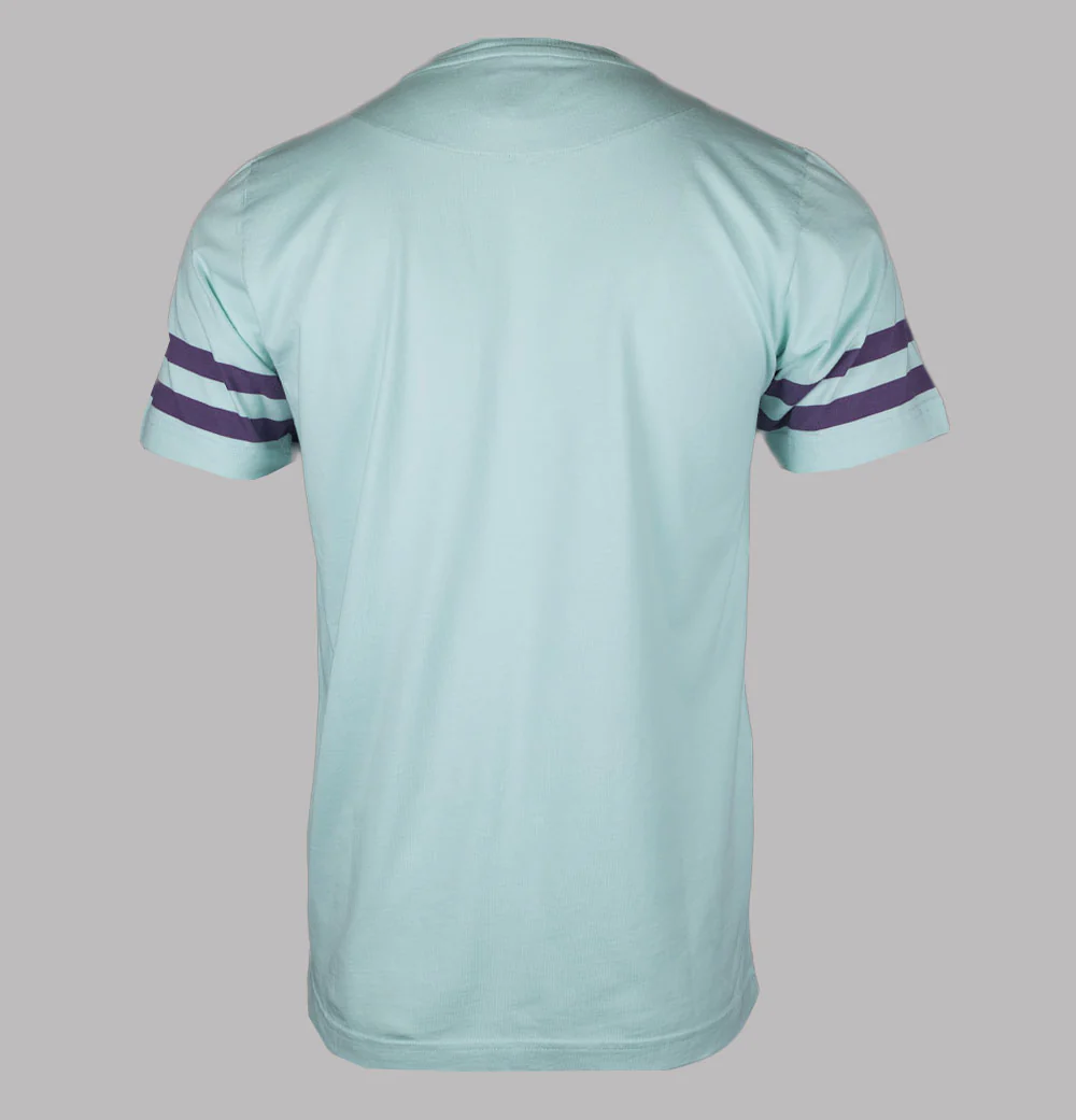 Pretty Green Waterfall Sleeve Stripe T-Shirt Blue - Image 2