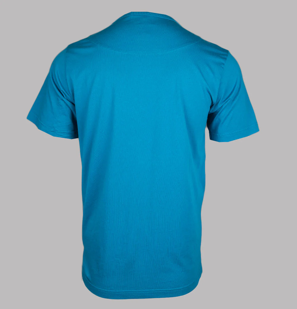 Pretty Green Wonderwall Paisley Print Logo T-Shirt Blue - Image 2