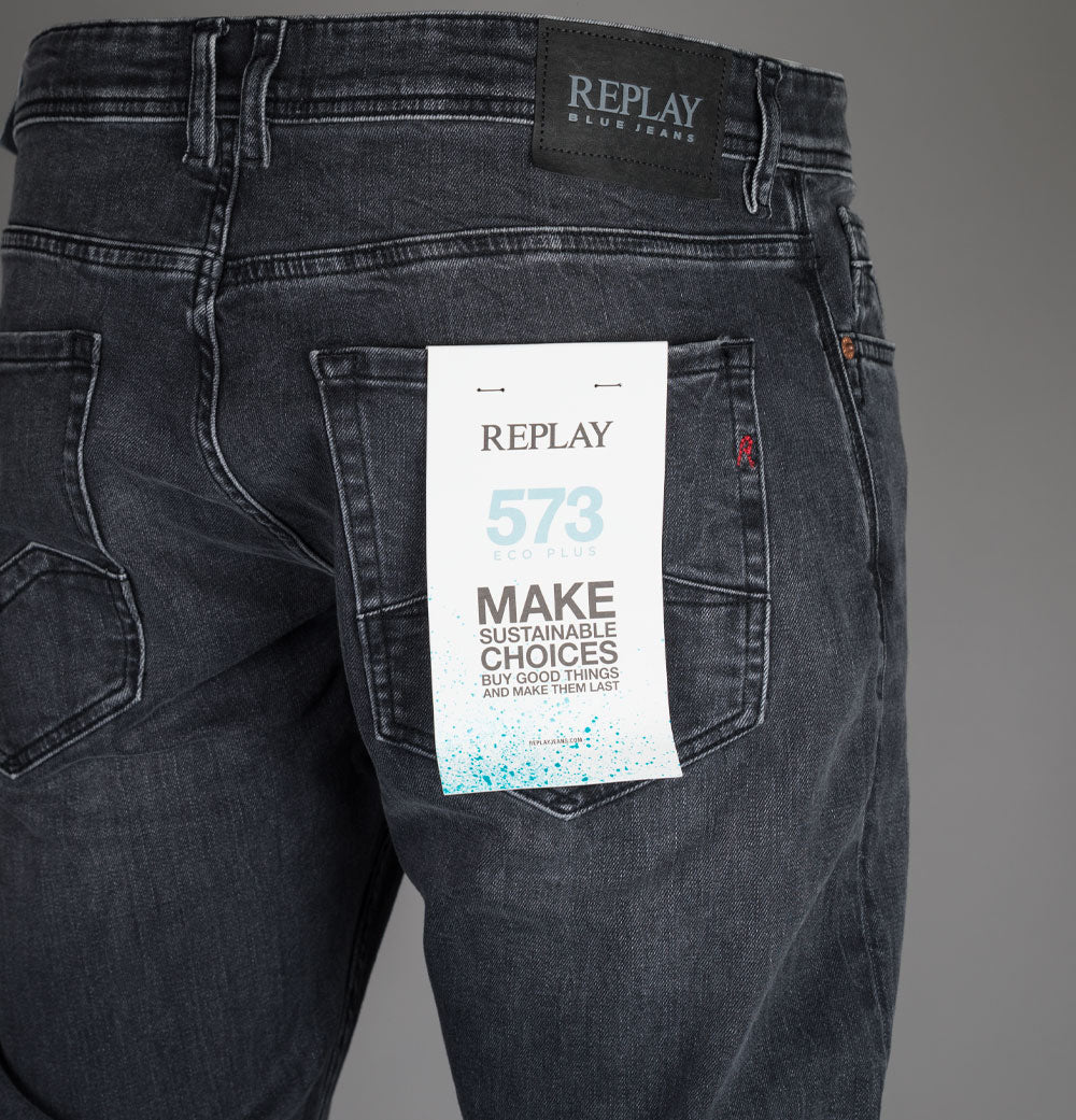 Replay 573 Eco Plus Rocco Comfort Fit Jeans Mid Wash Grey - Image 4