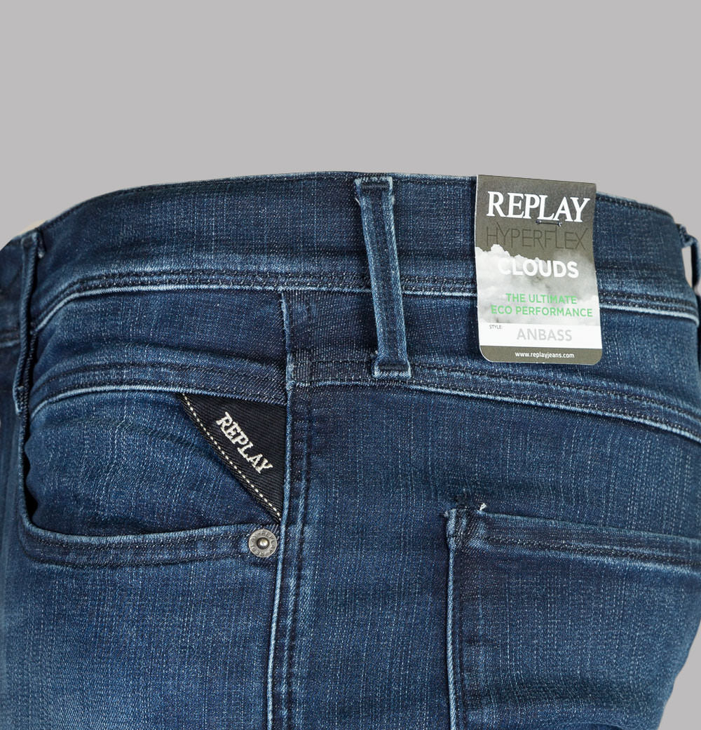 Replay Anbass Slim Fit Hyperflex Clouds Jeans Indigo - Image 5