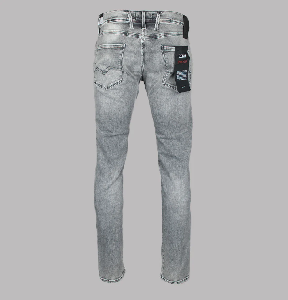 Replay Anbass Slim Fit Hyperflex Jeans Medium Grey Dust - Image 3