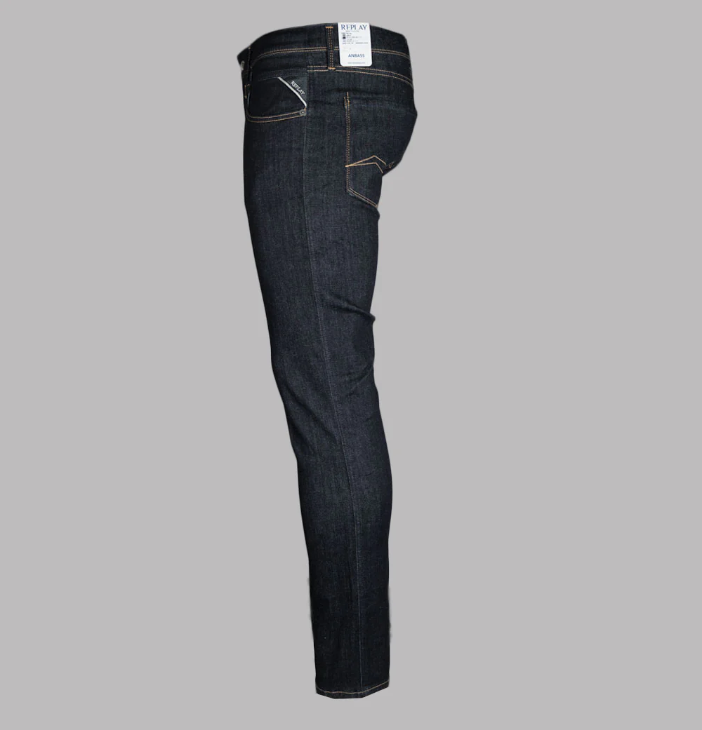 Replay Anbass Slim Fit Hyperflex Re-Used Jeans Indigo - Image 2