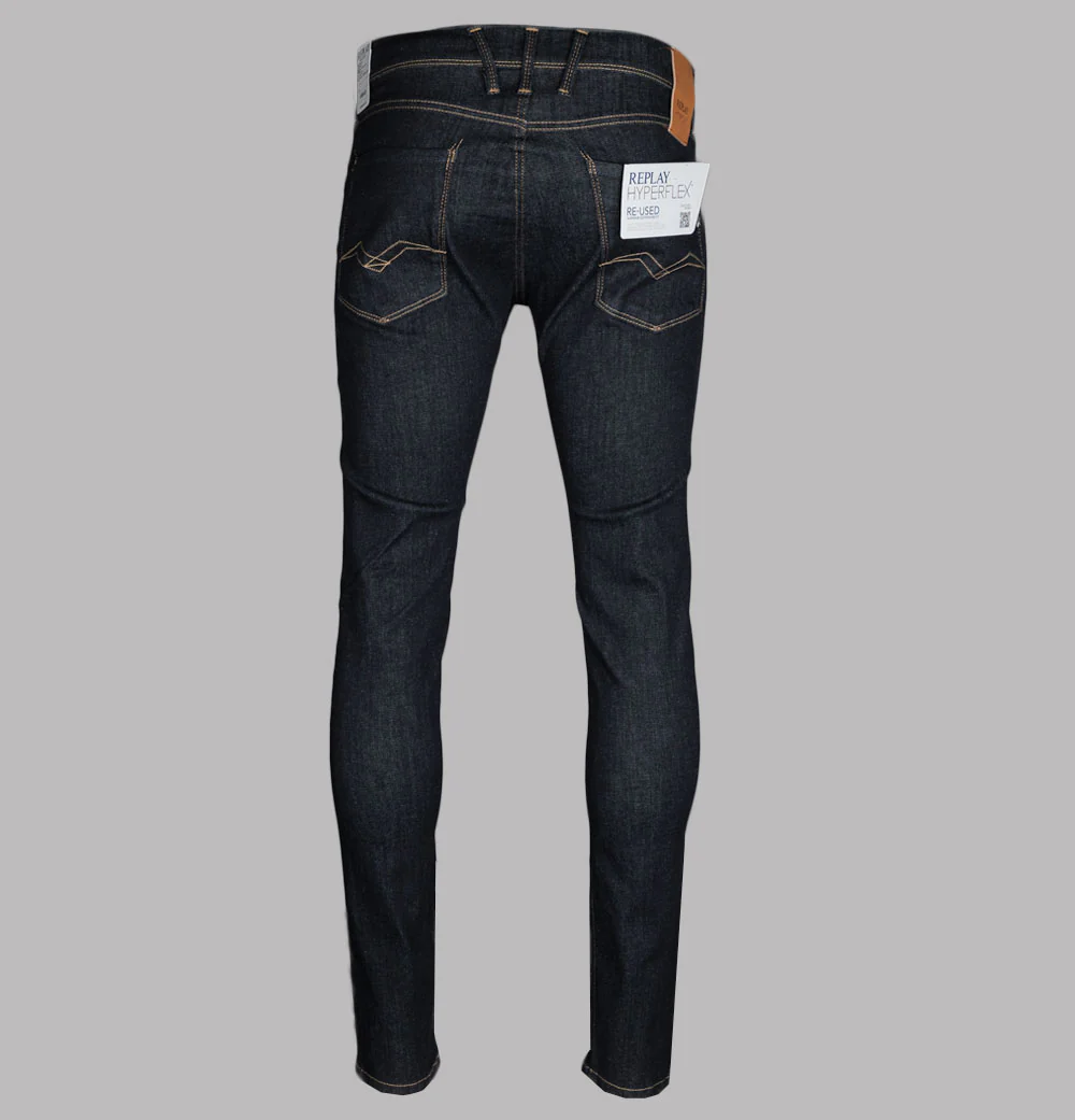 Replay Anbass Slim Fit Hyperflex Re-Used Jeans Indigo - Image 3