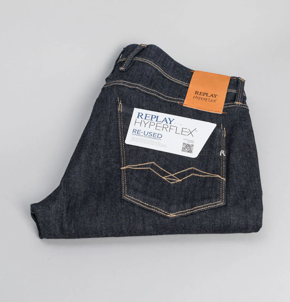 Replay Anbass Slim Fit Hyperflex Re-Used Jeans Indigo - Image 7