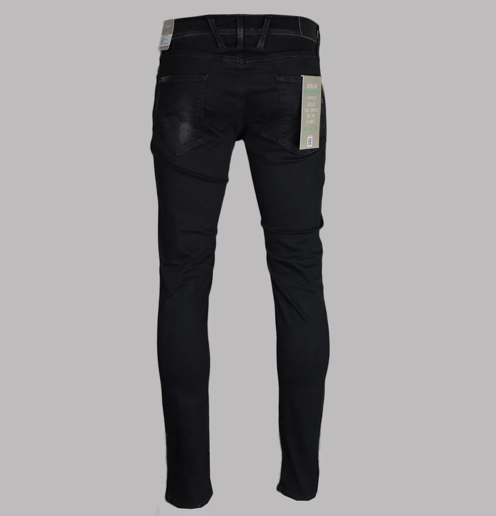 Replay Anbass Slim Fit Hyperflex Recycled 360 Jeans Black - Image 3