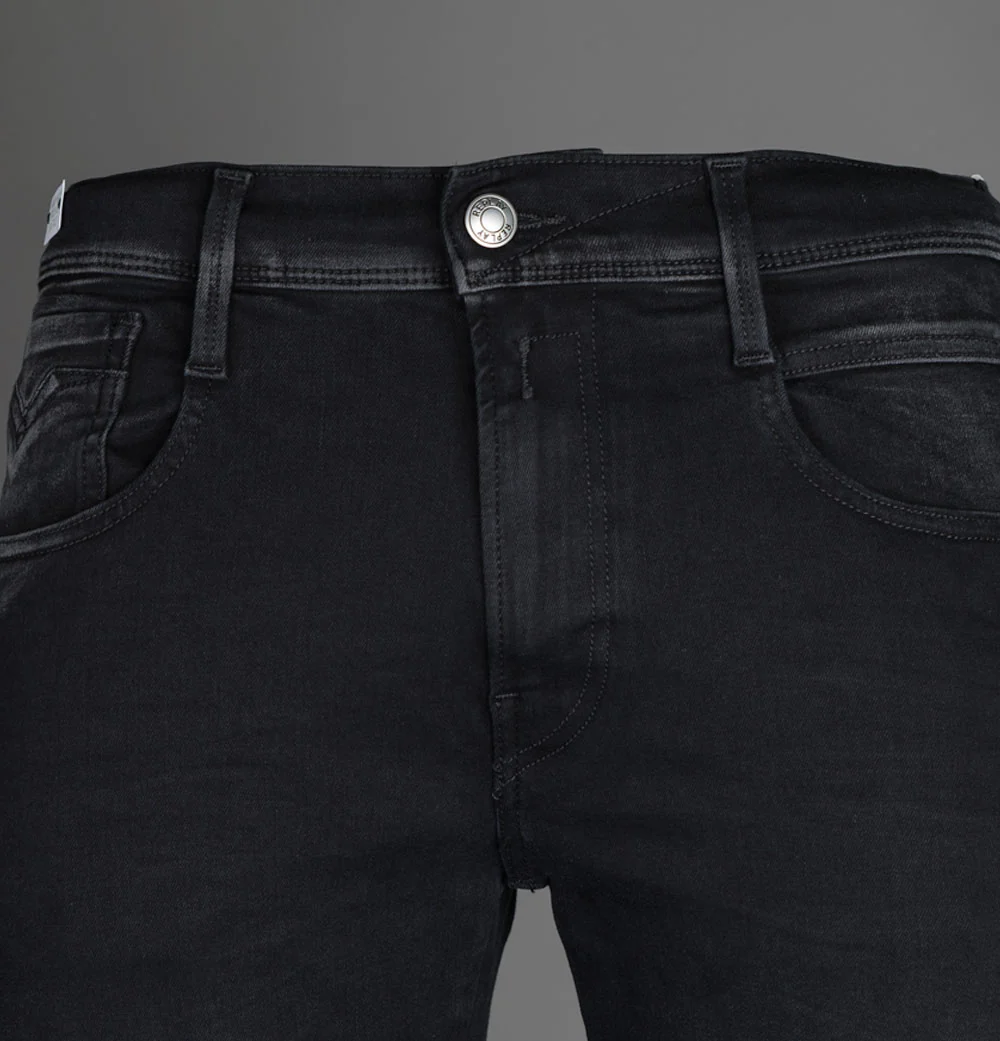 Replay Anbass Slim Fit Hyperflex Recycled 360 Jeans Black - Image 4