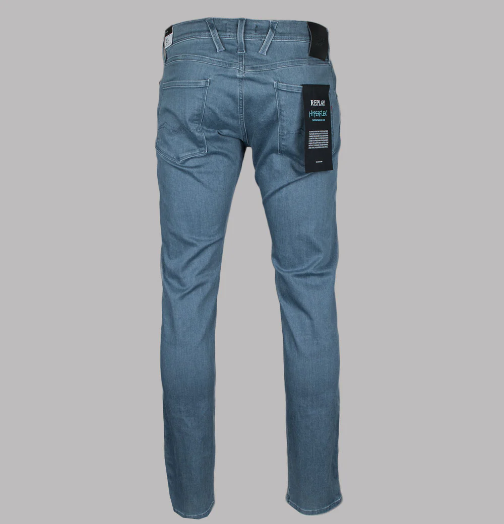 Replay Anbass Slim Fit Hyperflex Sustainable Lab Jeans Grey Blue - Image 3