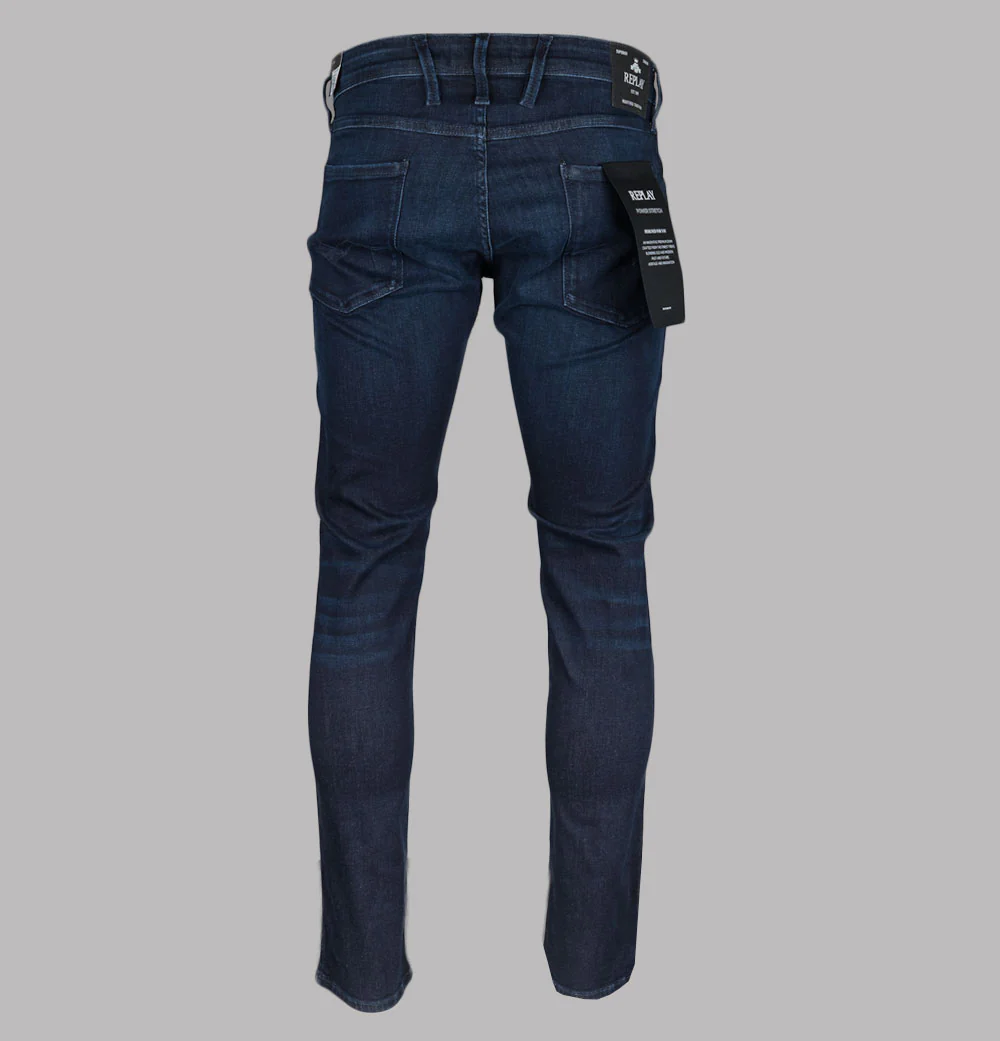 Replay Anbass Slim Fit Power Stretch Jeans Dark Indigo - Image 3