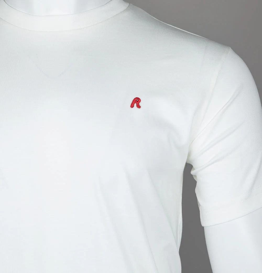 Replay Embroidered R Logo T-Shirt White - Image 3