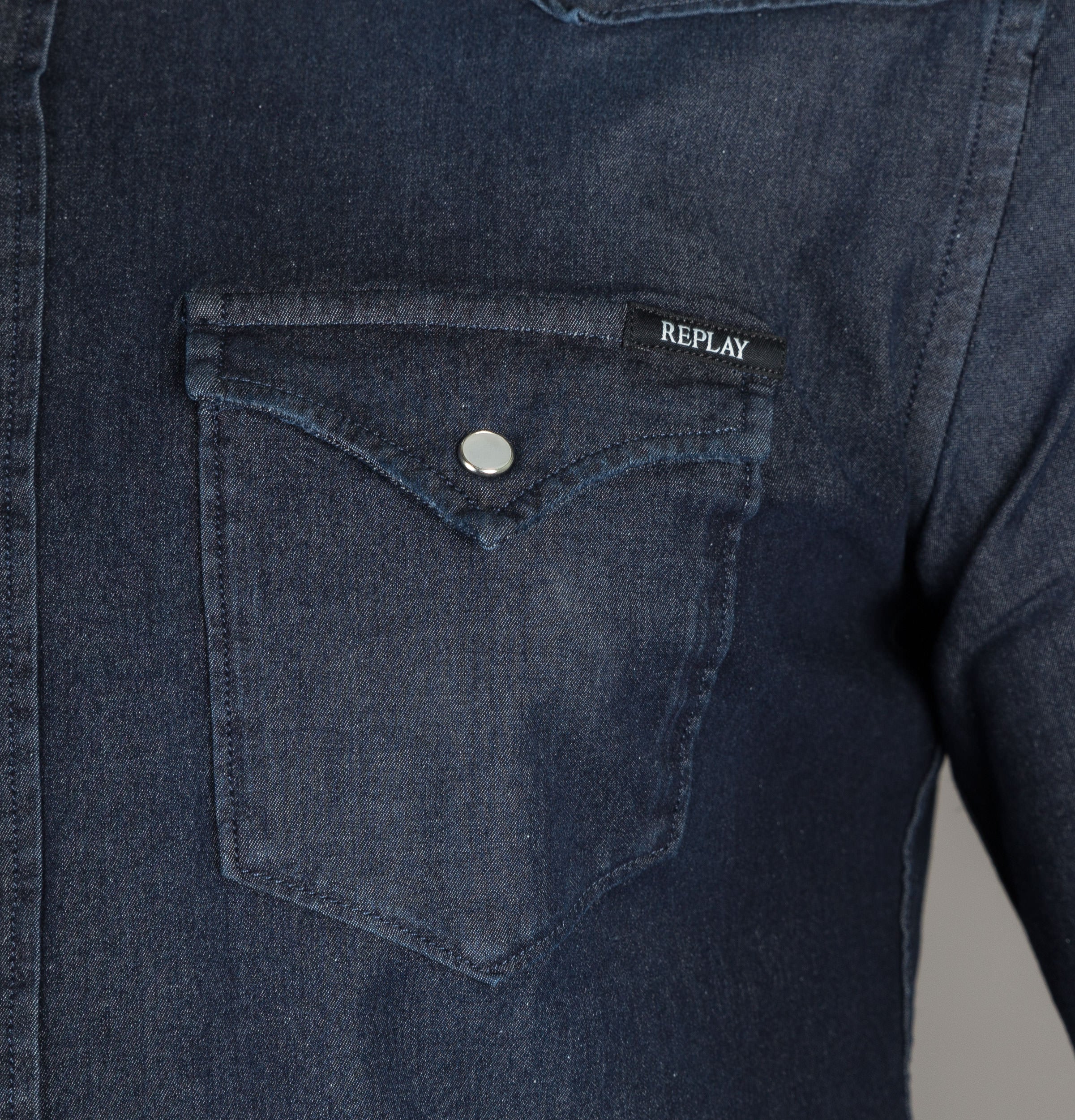 Replay Hyperflex Slim Fit Denim Shirt - Image 4