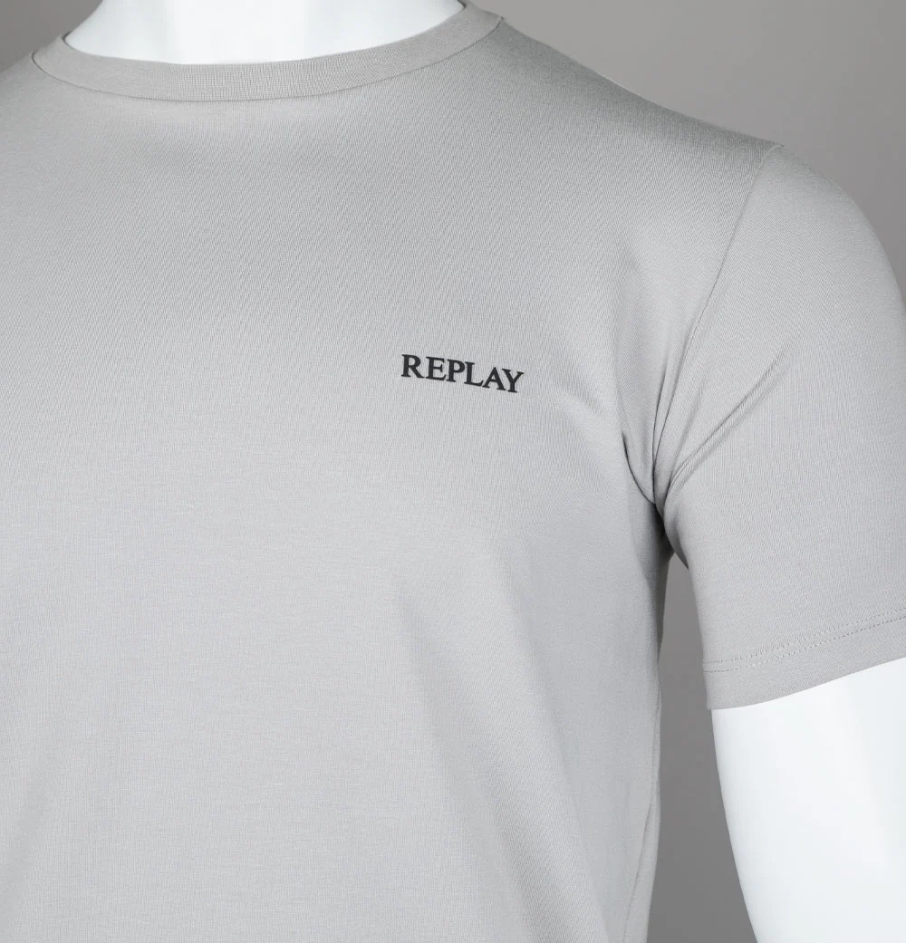 Replay Logo T-Shirt Grey - Image 3