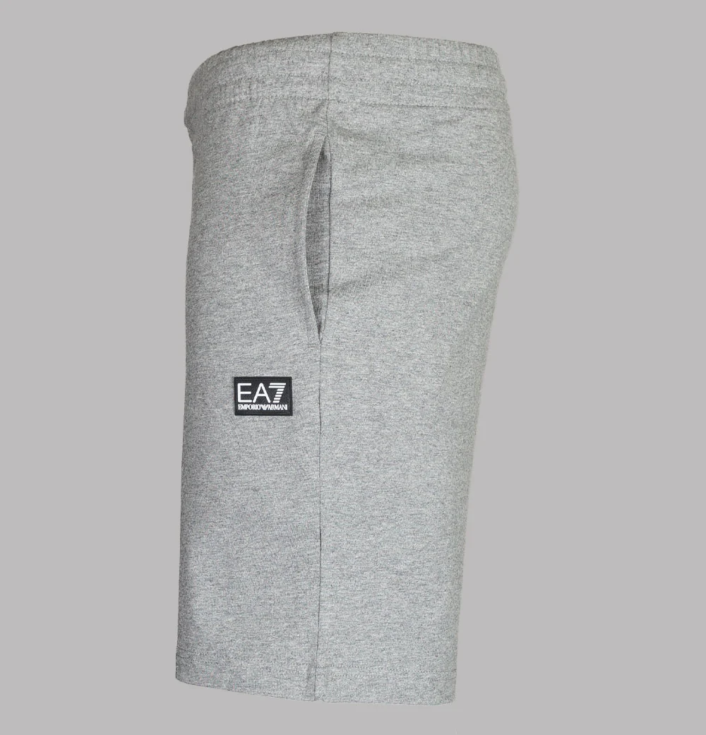 EA7 Rubber Box Logo Jogger Shorts Medium Grey - Image 2