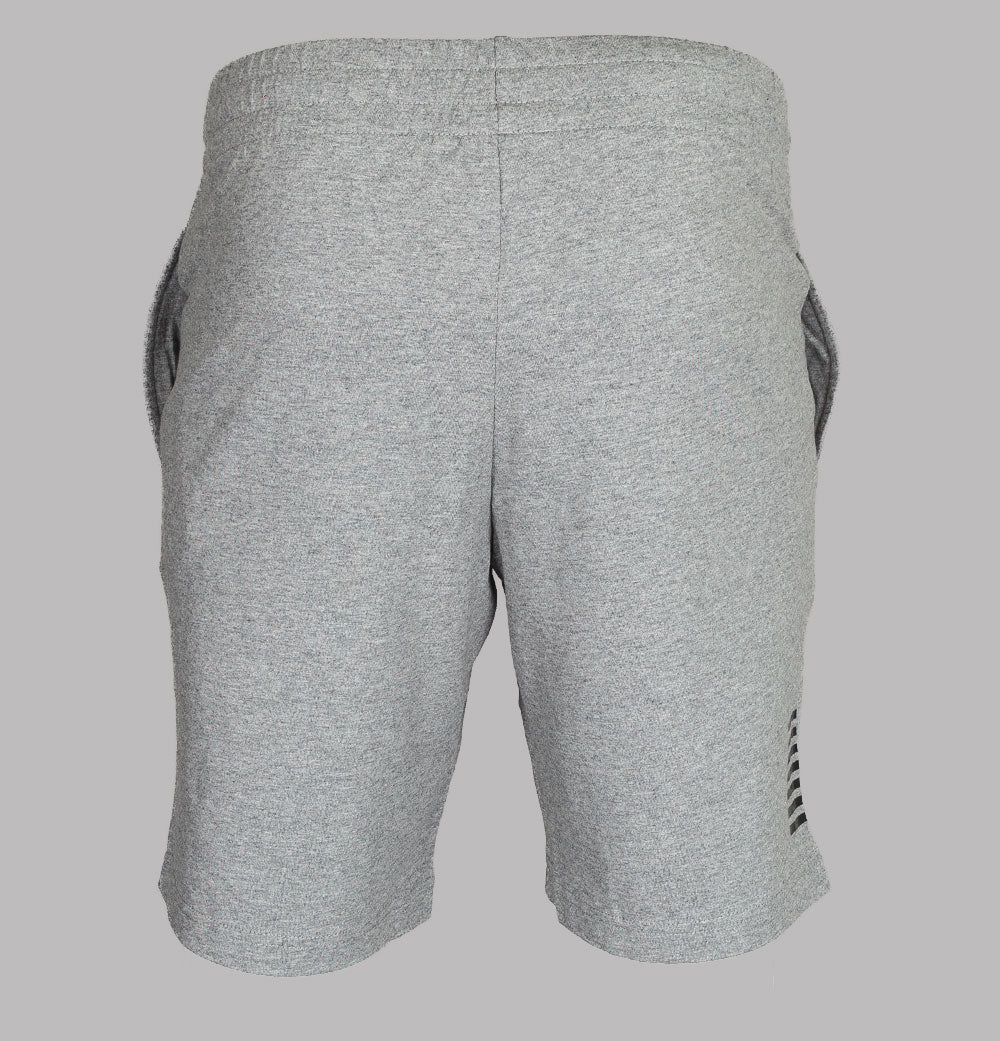 EA7 Rubber Box Logo Jogger Shorts Medium Grey - Image 3