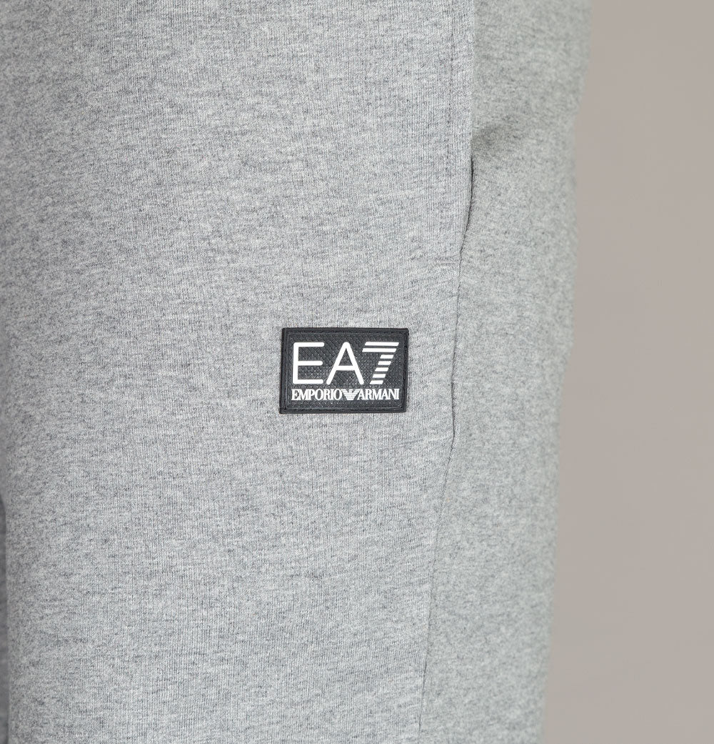 EA7 Rubber Box Logo Jogger Shorts Medium Grey - Image 4