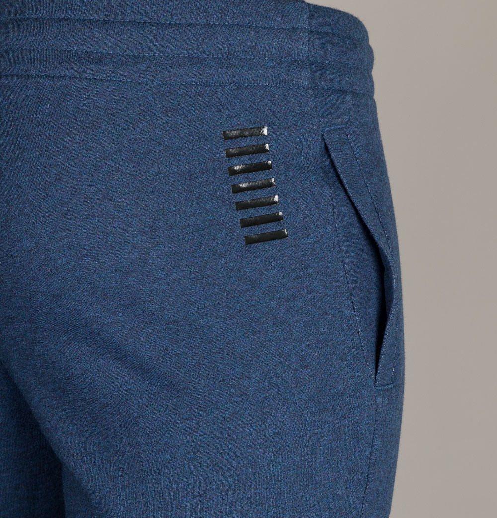 EA7 Rubber Box Logo Joggers Blue Melange - Image 5